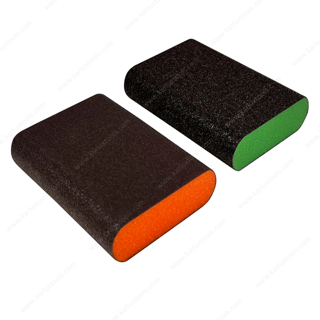 100x70x25mm Aluminium Oxide P60-P400 Medium Hard Curved Edge Sanding Sponge Contour Abrasive Block for Furniture Polishing
