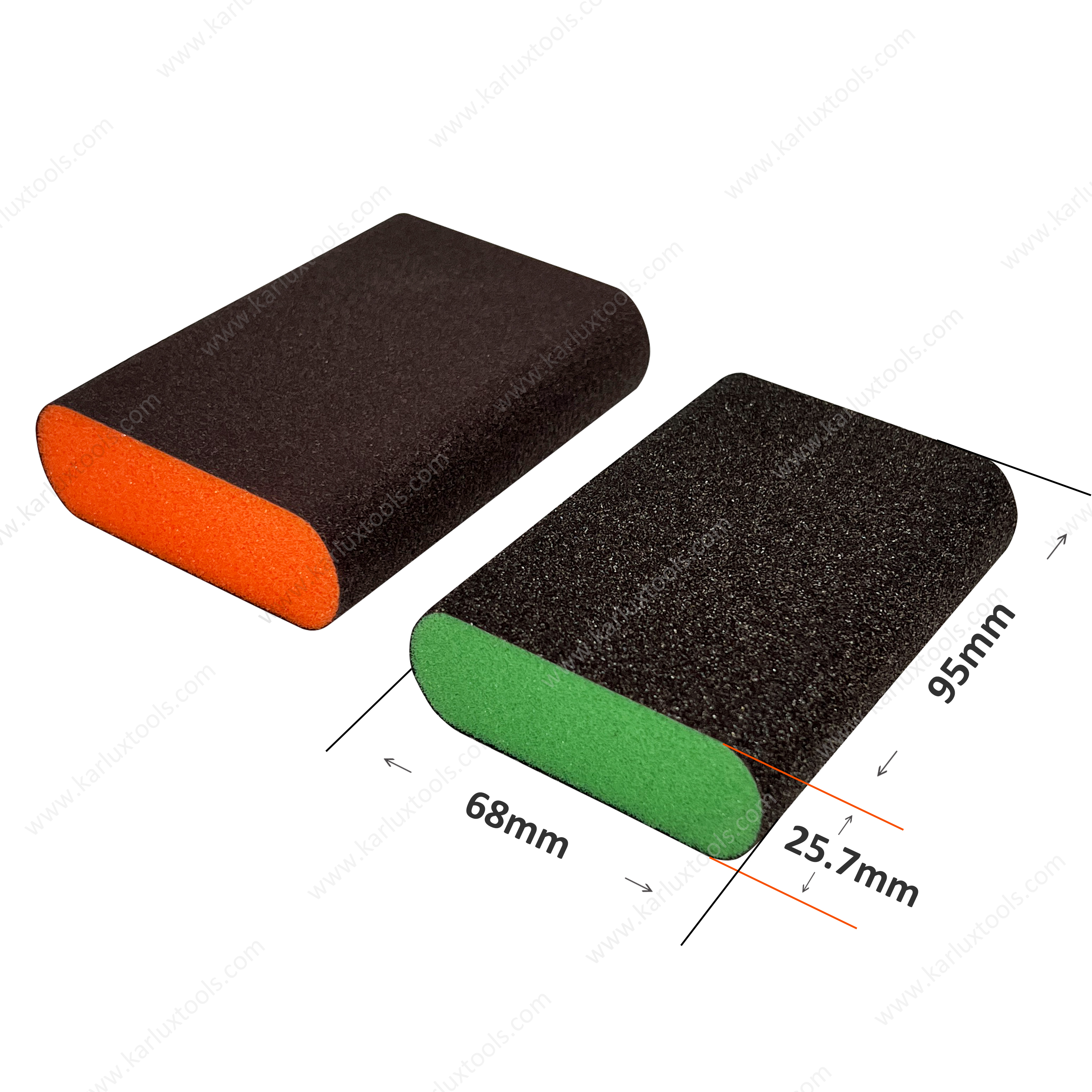 100x70x25mm Aluminium Oxide P60-P400 Medium Hard Curved Edge Sanding Sponge Contour Abrasive Block for Furniture Polishing