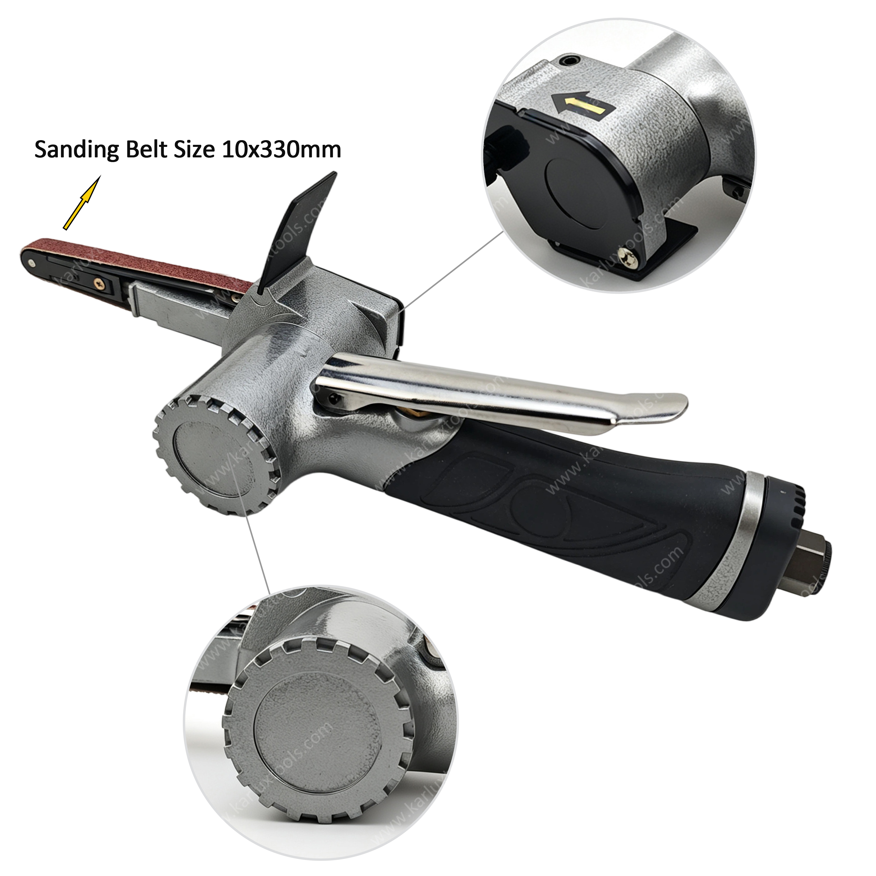10x330mm 17000RPM High Speed Pneumatic Finger Belt Sander Air Grinding Machine for Metalworking Auto Body Repair Professionals