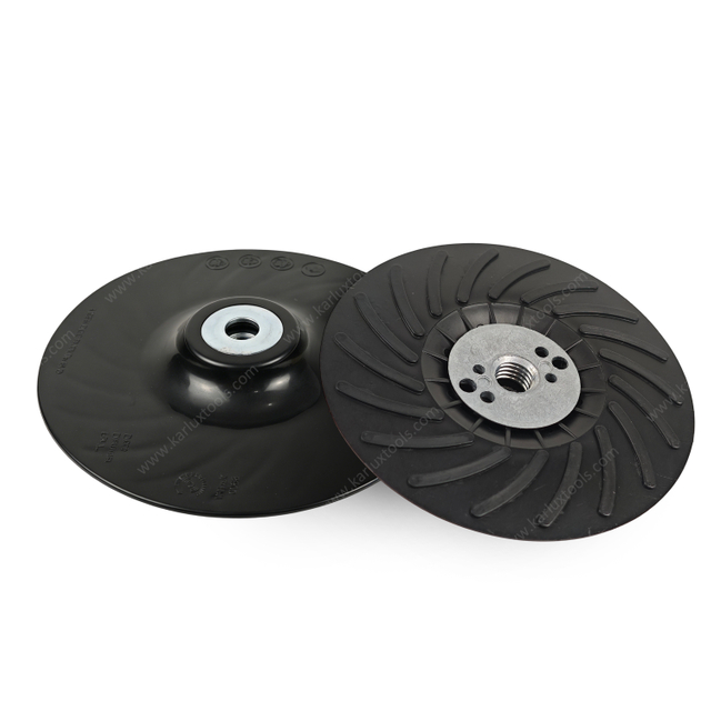 125mm M14 Thread Angle Grinder Backing Pad Spiral Rib Cooling Sanding Pad Reinforced Plastic Backup Pad for Metal Polishing