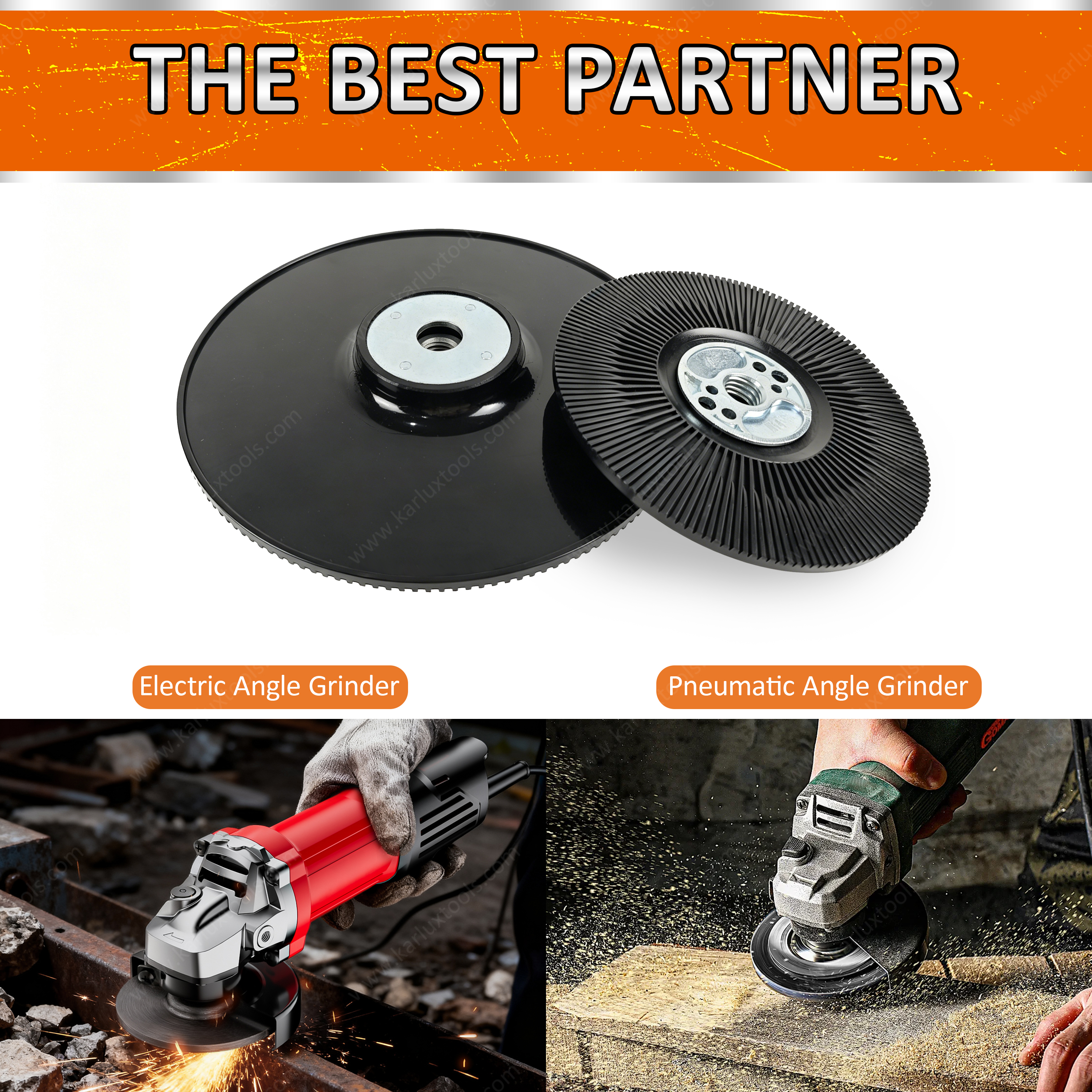 125mm M14 Thread Fiber Disc Backup Pad Spiral Cooling Sanding Pad Alloy Reinforced Backing Plate for Metal Angle Grinder