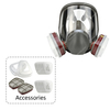 Dual Cartridge Anti-Fog Panoramic Lens Reusable Full Face Respirator Gas Mask Set for Spray Painting Chemical Laboratory