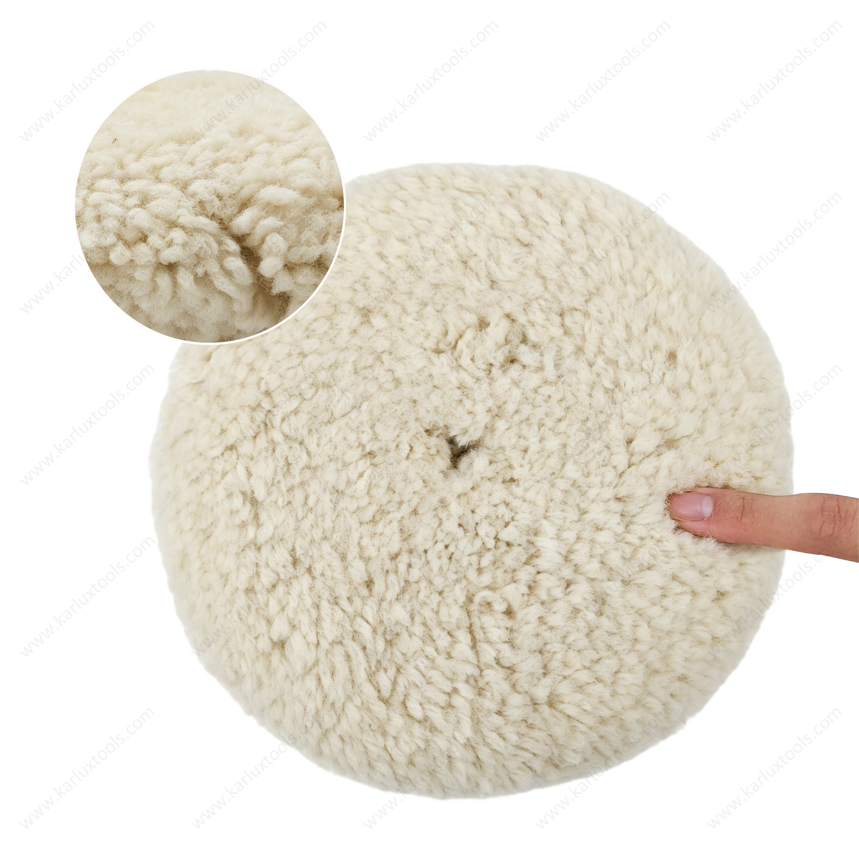 9 Inch 230mm 5/8-11 Thread High Density Australian Double Sided Wool Buffing Pad for Car Paint Auto Detailing