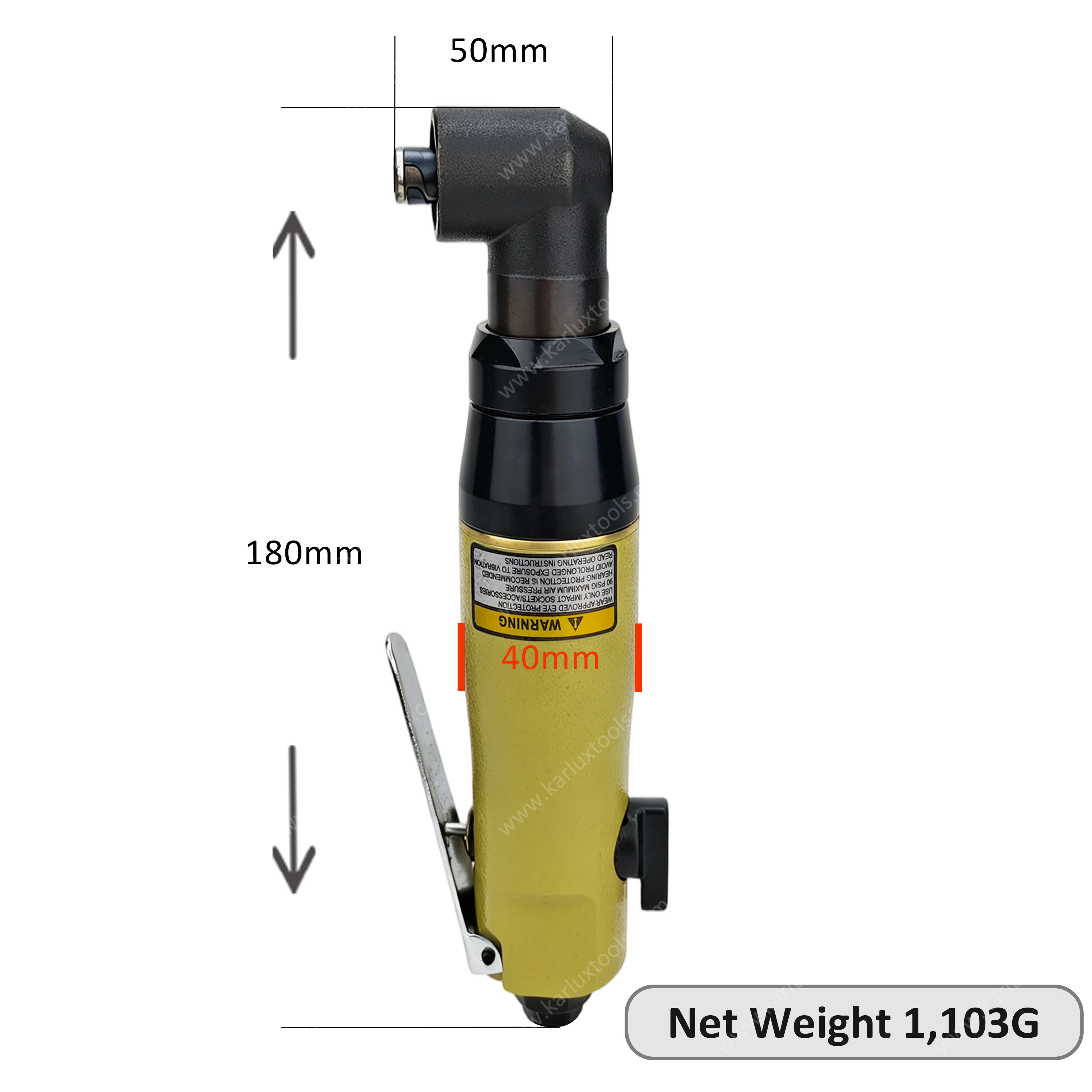 60Nm 9000rpm 1/4 Inch 90 Degree Right Angle Air Screwdriver Heavy Duty Industrial Pneumatic Screw Driver Assembly Tool